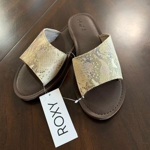 🌊Roxy Helena Gold Snake Slide Sandals🌊